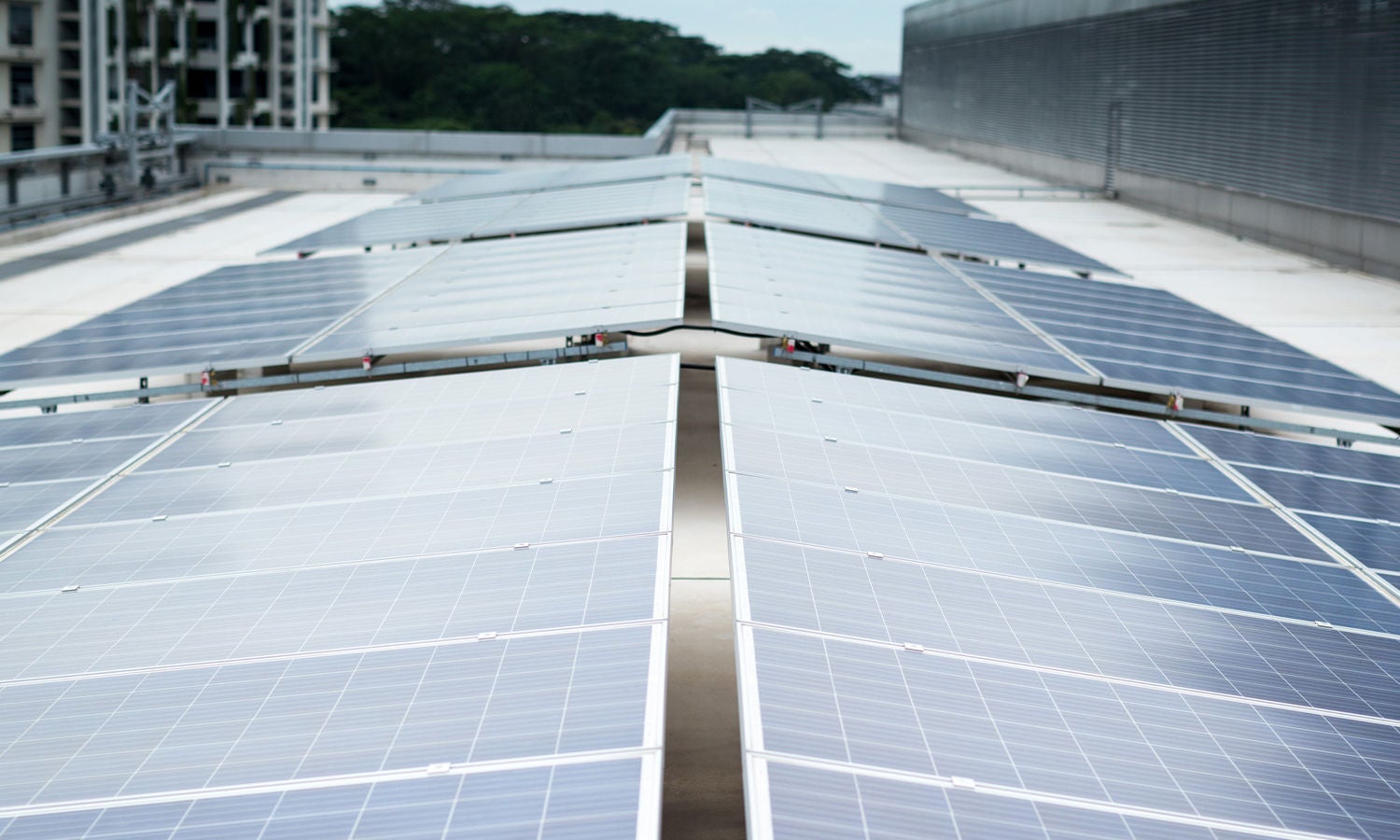 Solar panels on office building